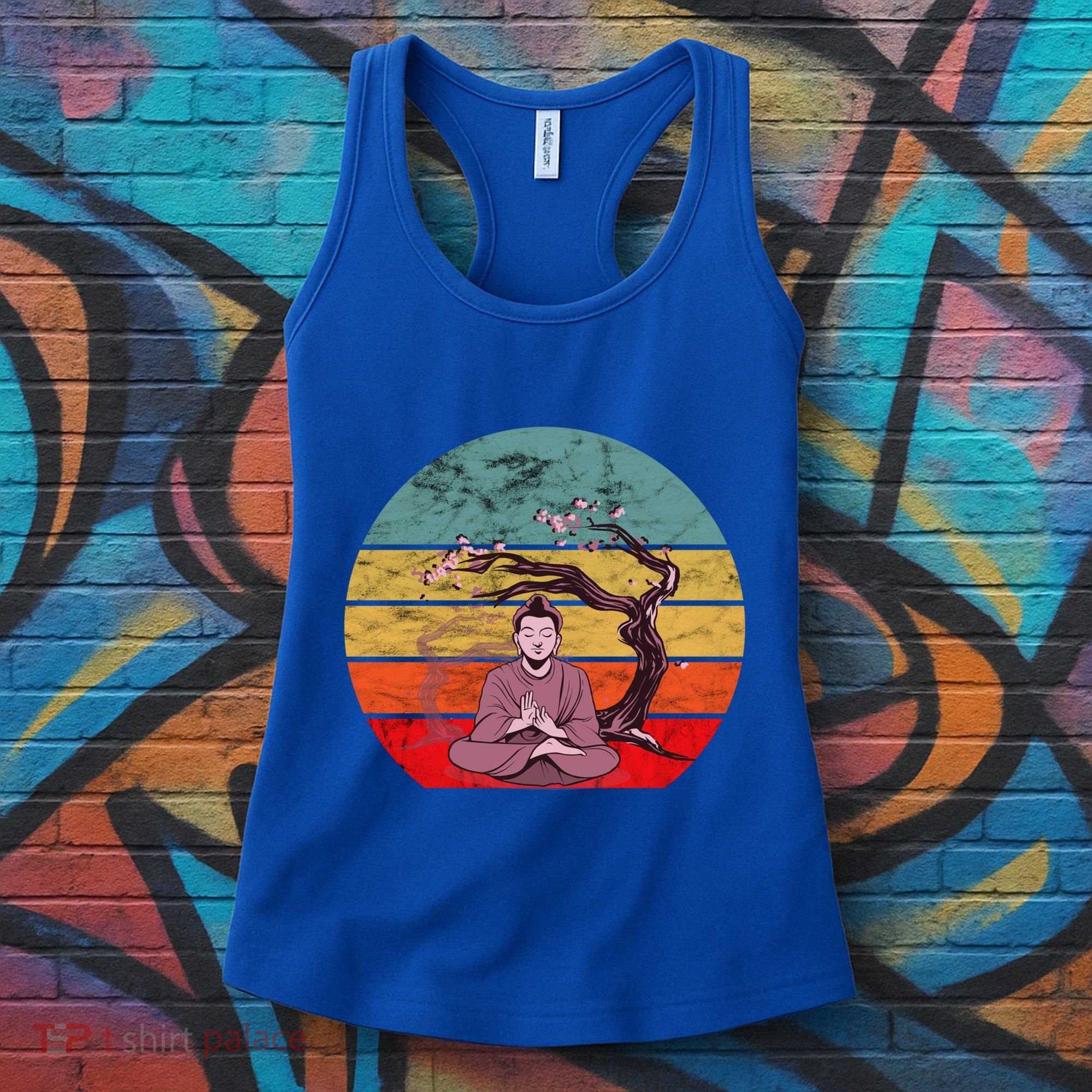 Buddha Buddhist Vajrayana Diwali Shavasana Tra Sunset Cute Gift Women's Tank Top