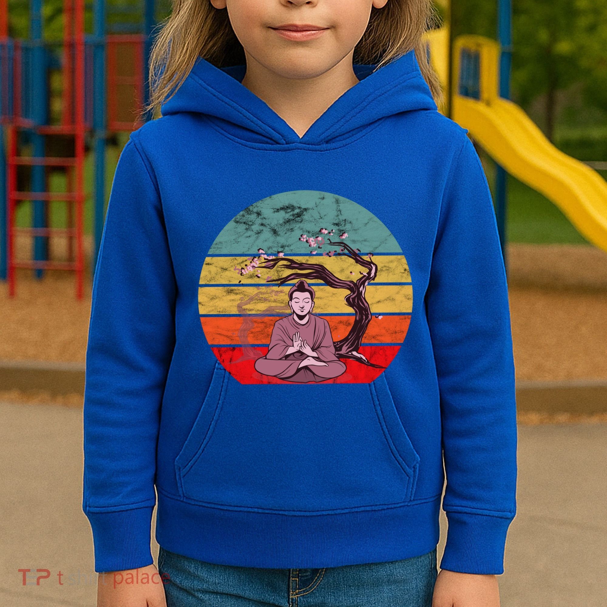 Buddha Buddhist Vajrayana Diwali Shavasana Tra Sunset Cute Gift Kids Hoodie