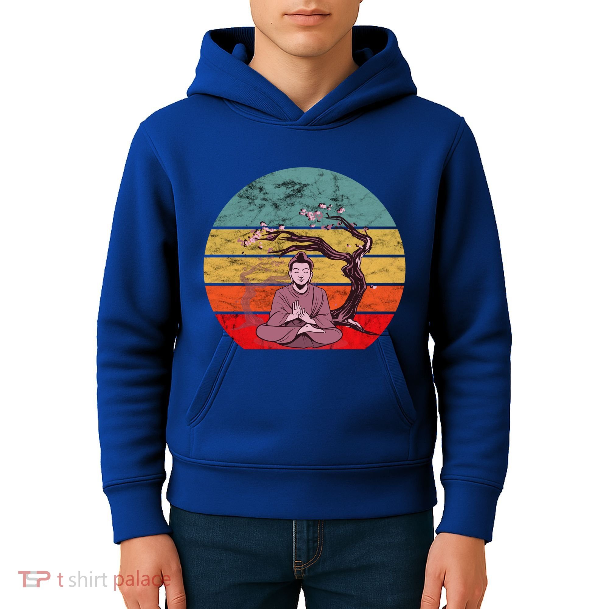 Buddha Buddhist Vajrayana Diwali Shavasana Tra Sunset Cute Gift Kids Hoodie