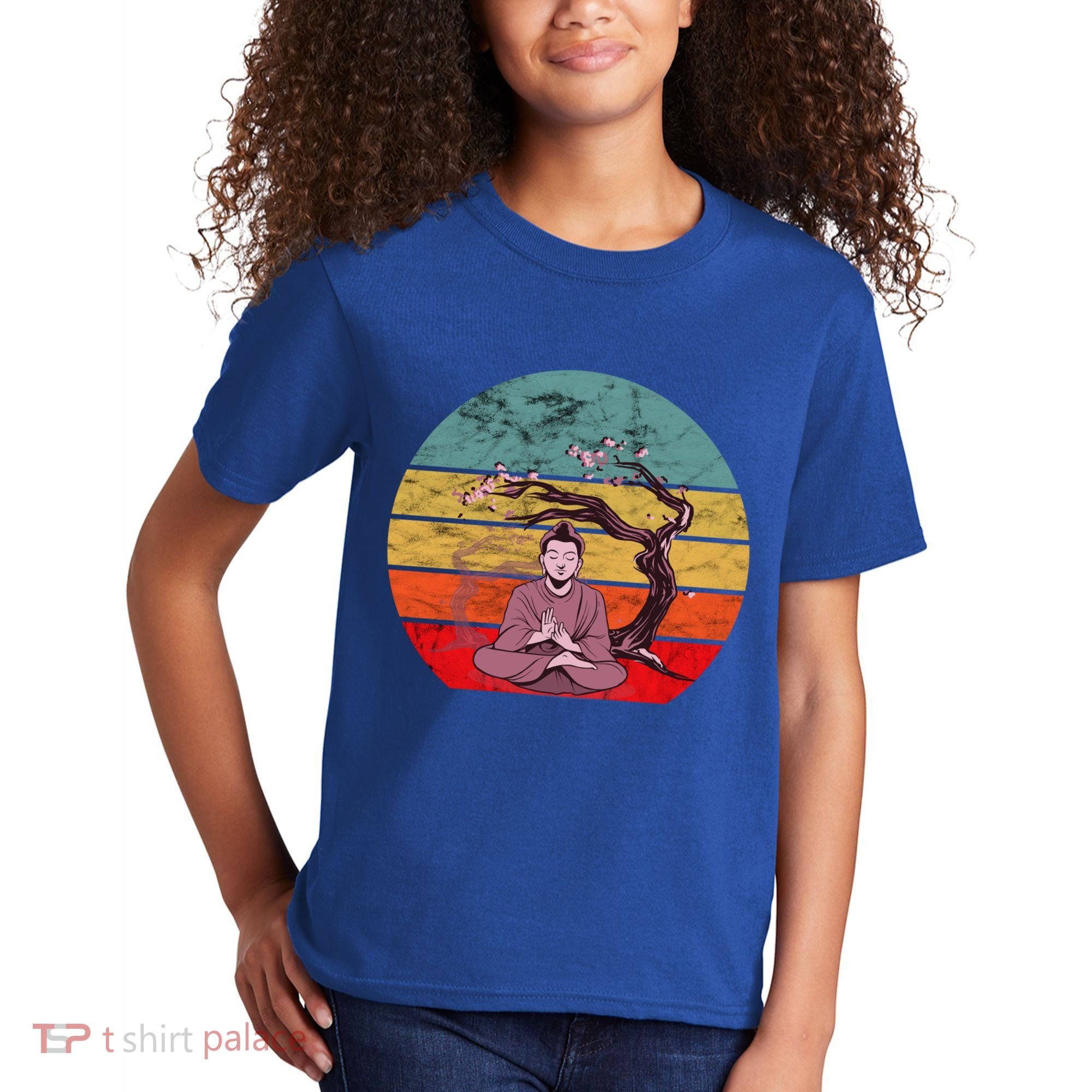 Buddha Buddhist Vajrayana Diwali Shavasana Tra Sunset Cute Gift Kids T-Shirt