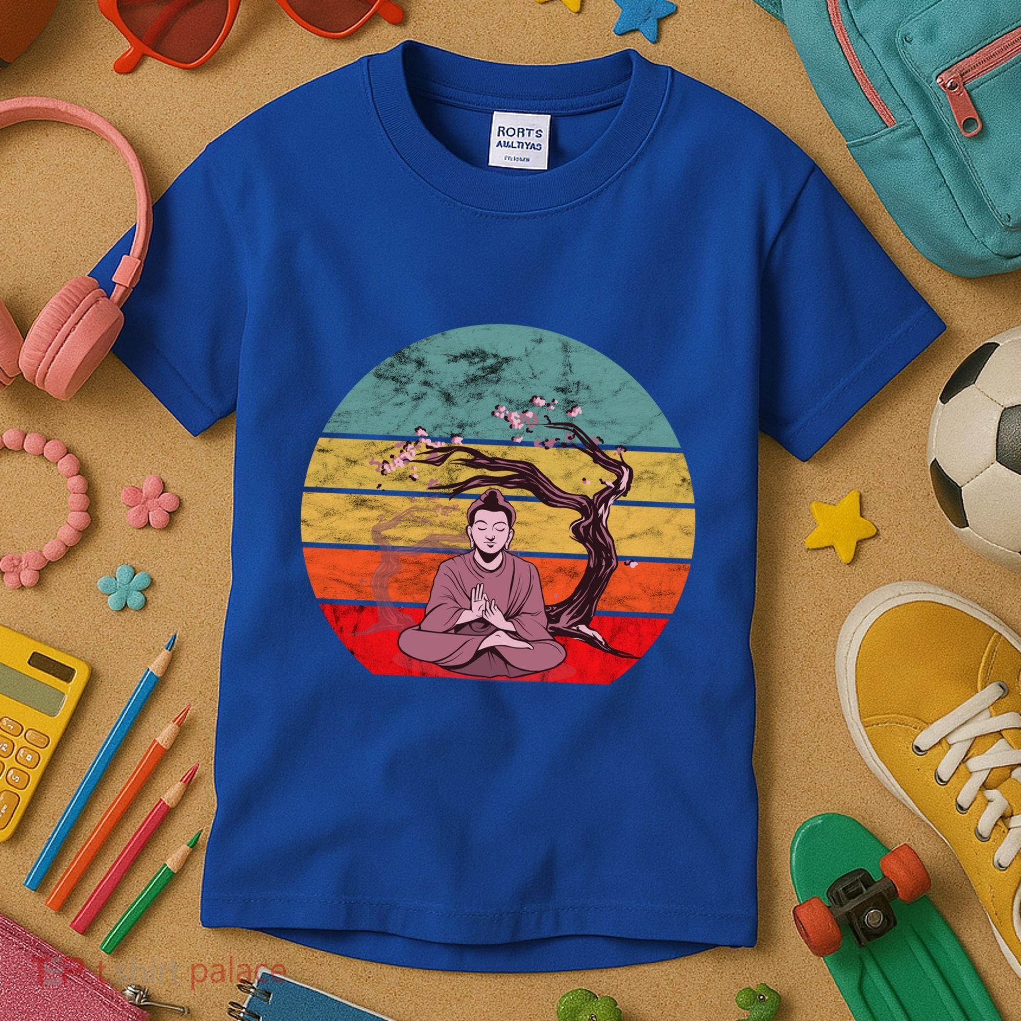 Buddha Buddhist Vajrayana Diwali Shavasana Tra Sunset Cute Gift Kids T-Shirt