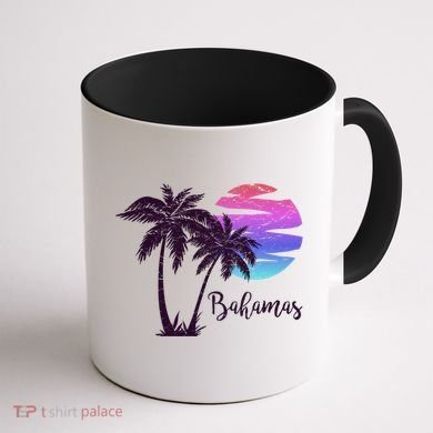 Bahamas Beach Vacation Trip Retro Vintage Sunset Graphic Gift Coffee Mug back