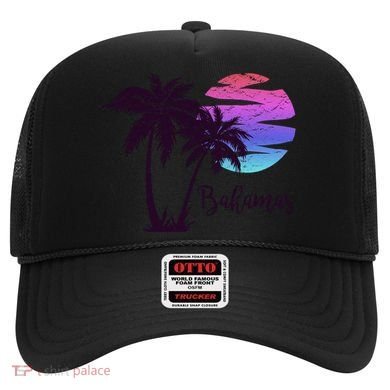 Bahamas Beach Vacation Trip Retro Vintage Sunset Graphic Gift Hat