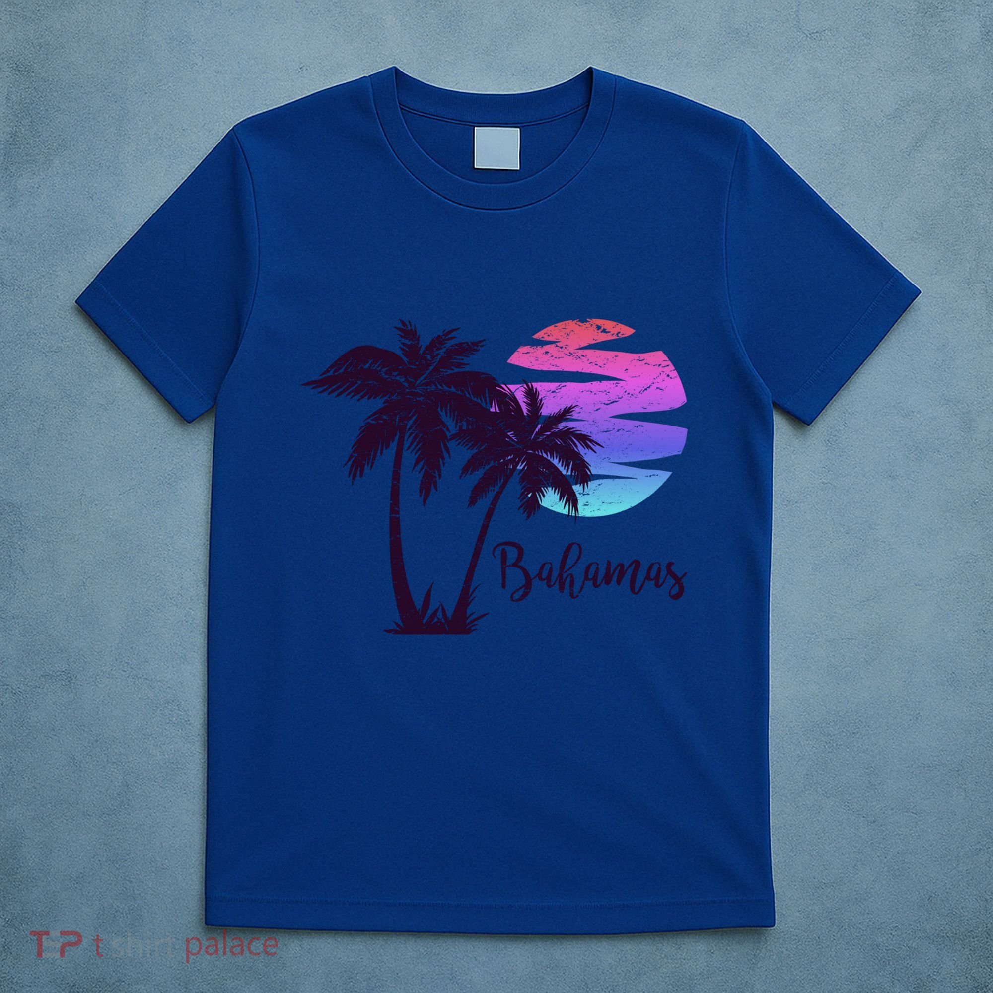 Bahamas Beach Vacation Trip Retro Vintage Sunset Graphic Gift T-Shirt