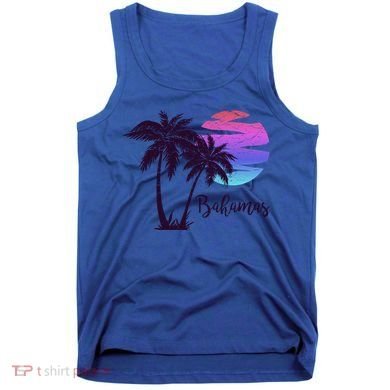 Bahamas Beach Vacation Trip Retro Vintage Sunset Graphic Gift Tank Top