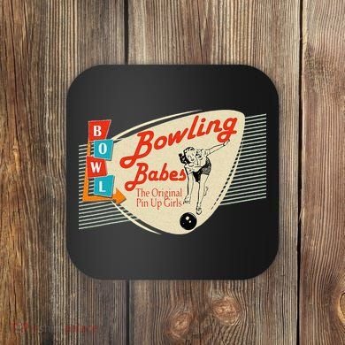 Bowling Babes Vintage Retro Matching Bowling Team Coaster