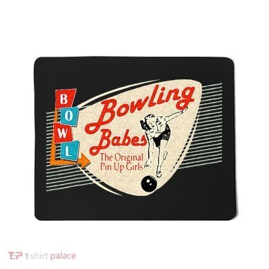 Bowling Babes Vintage Retro Matching Bowling Team Mousepad