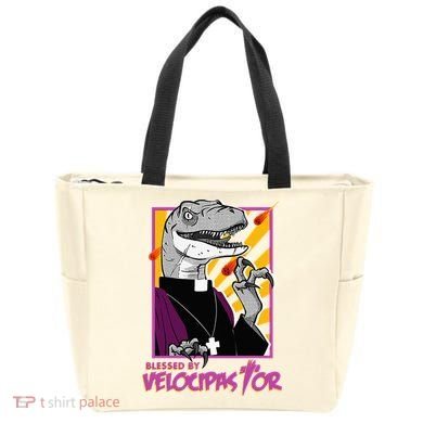 Bless By Velocipastor Cool Dinosaur Parish Priest Tote Bag