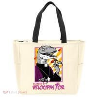 Bless By Velocipastor Cool Dinosaur Parish Priest Tote Bag thumb 0