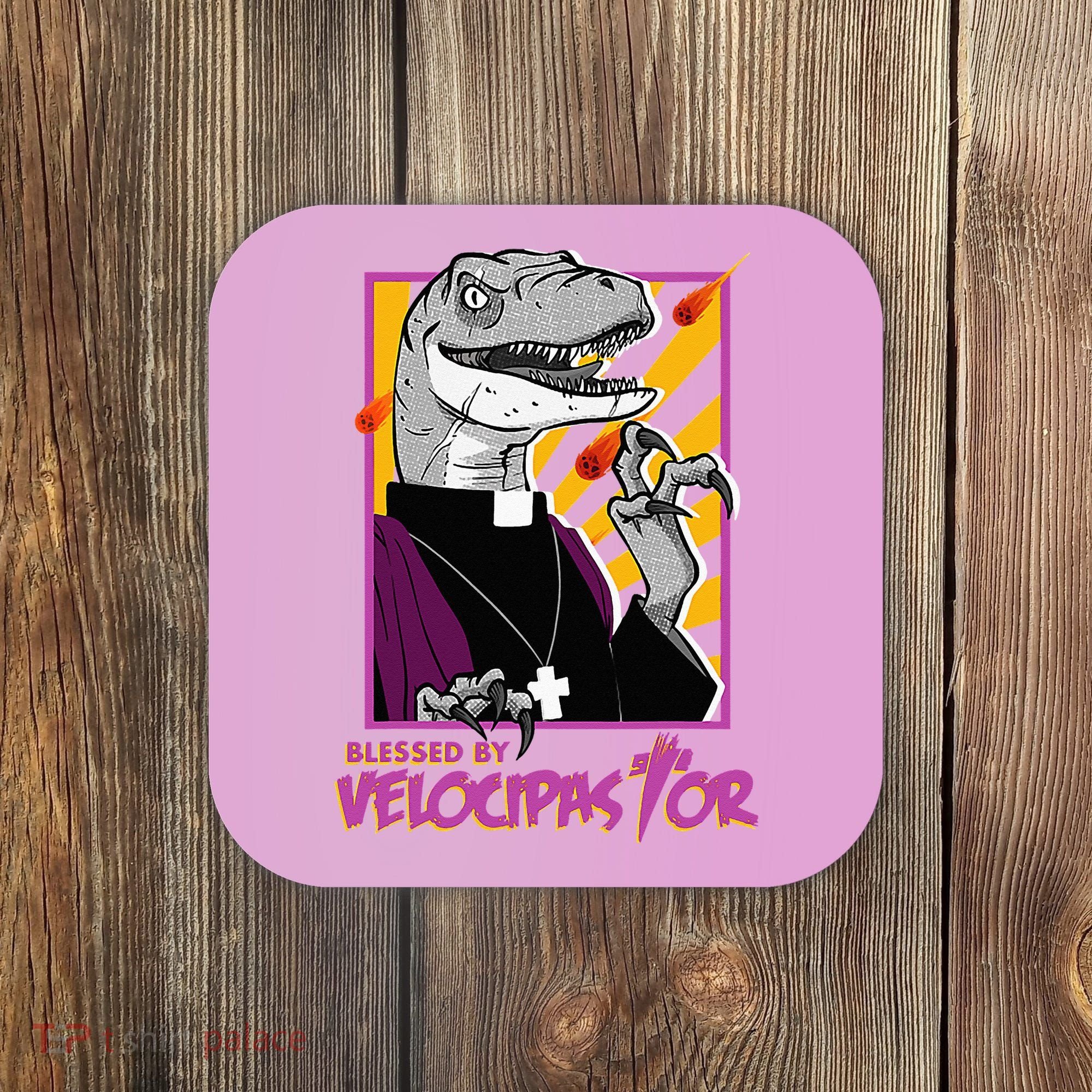 Bless By Velocipastor Cool Dinosaur Parish Priest Coaster