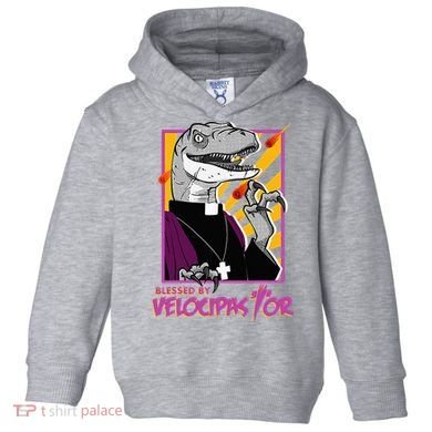 Bless By Velocipastor Cool Dinosaur Parish Priest Toddler Hoodie