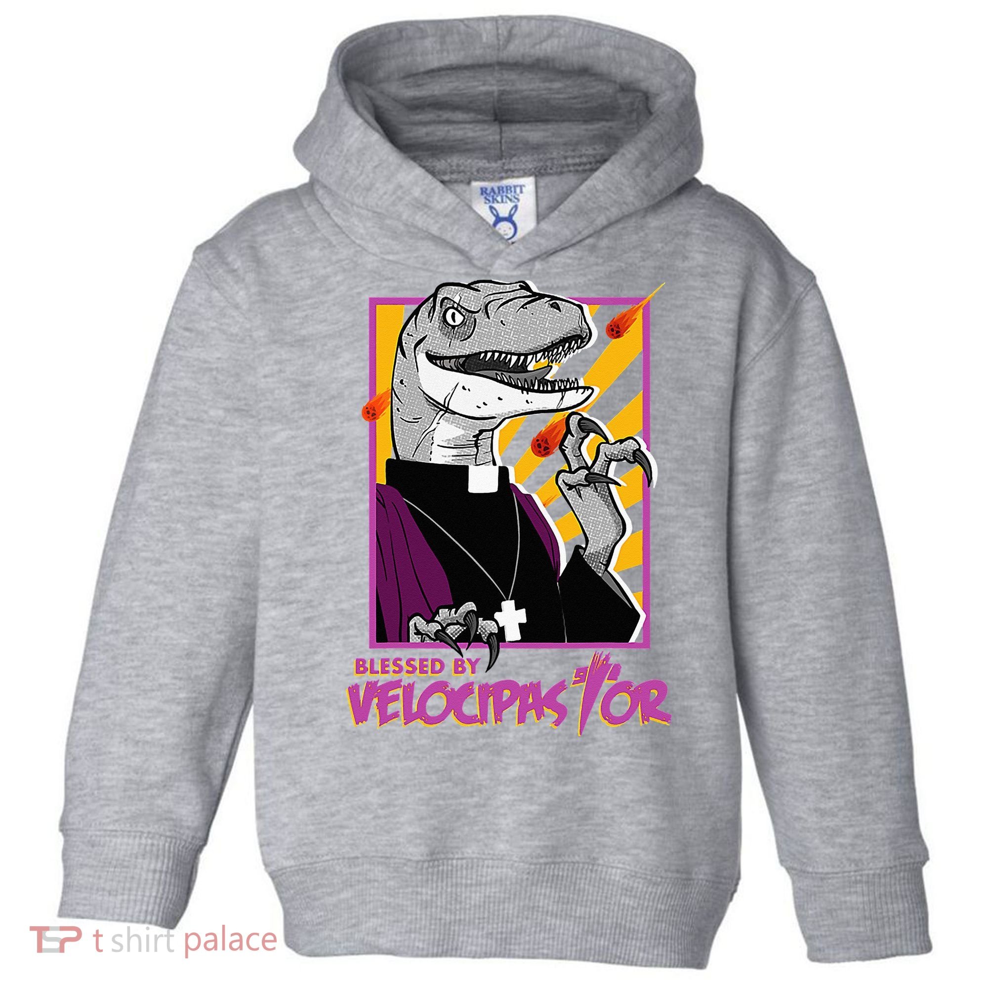 Bless By Velocipastor Cool Dinosaur Parish Priest Toddler Hoodie
