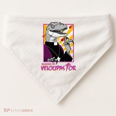 Bless By Velocipastor Cool Dinosaur Parish Priest USA-Made Doggie Bandana