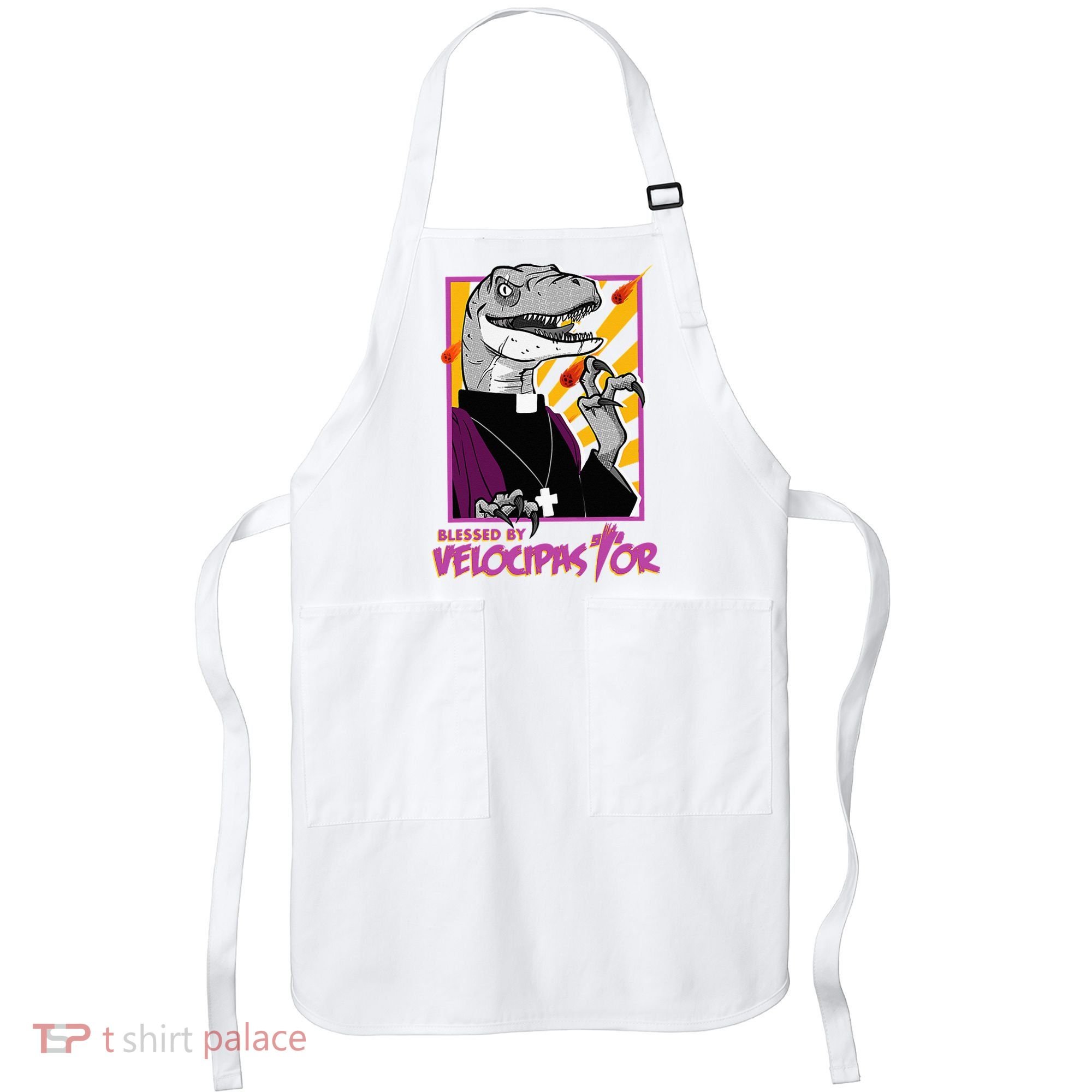 Bless By Velocipastor Cool Dinosaur Parish Priest Apron
