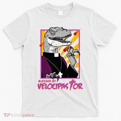 Bless By Velocipastor Cool Dinosaur Parish Priest T-Shirt