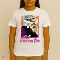 Bless By Velocipastor Cool Dinosaur Parish Priest T-Shirt thumb 4