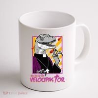 Bless By Velocipastor Cool Dinosaur Parish Priest Coffee Mug thumb 1