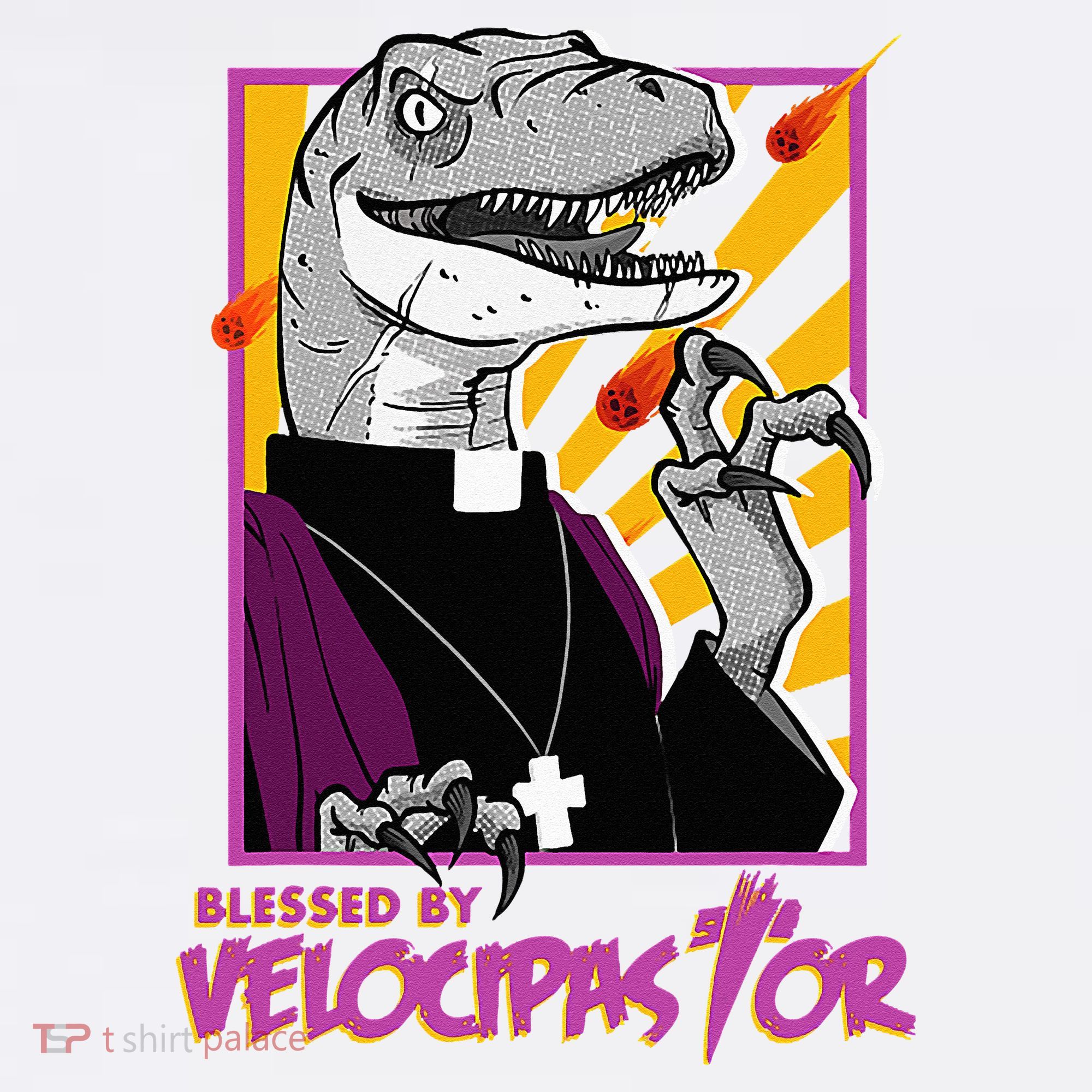 Bless By Velocipastor Cool Dinosaur Parish Priest Mousepad