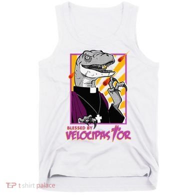 Bless By Velocipastor Cool Dinosaur Parish Priest Tank Top