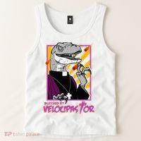 Bless By Velocipastor Cool Dinosaur Parish Priest Tank Top thumb 2