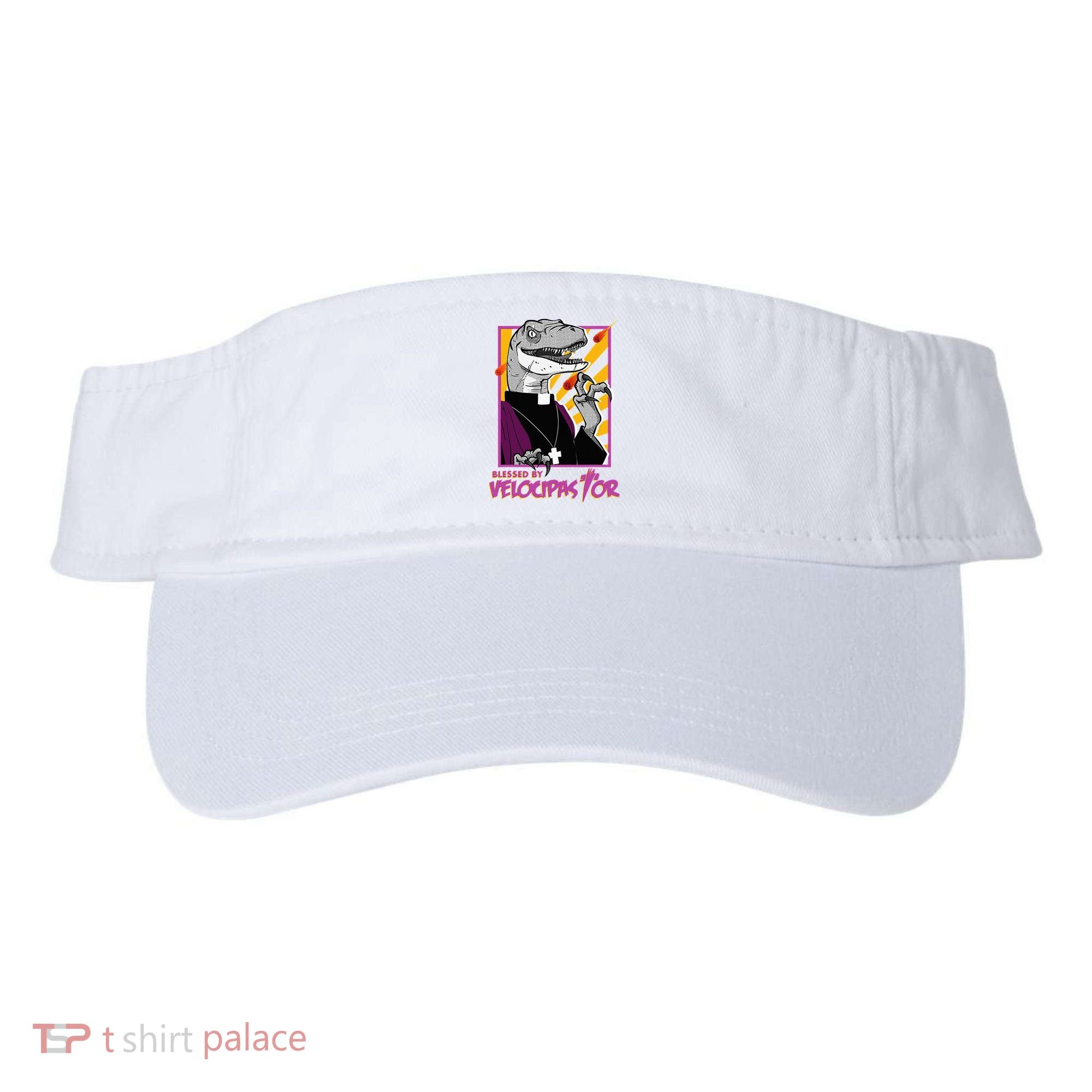 Bless By Velocipastor Cool Dinosaur Parish Priest Visor