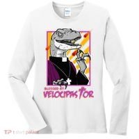 Bless By Velocipastor Cool Dinosaur Parish Priest Women's Long Sleeve Shirt thumb 0