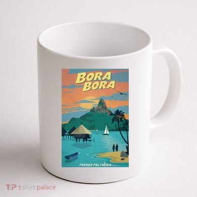 Bora Bora Vintage Travel Poster Coffee Mug back