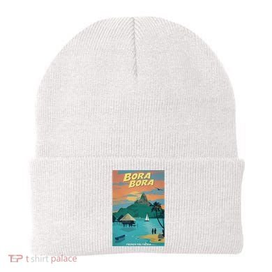 Bora Bora Vintage Travel Poster Beanie