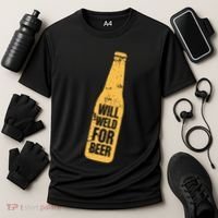 Beer Bottle Will Weld For Beer Alcohol Enthusiast Cooling Performance Crew T-Shirt thumb 3
