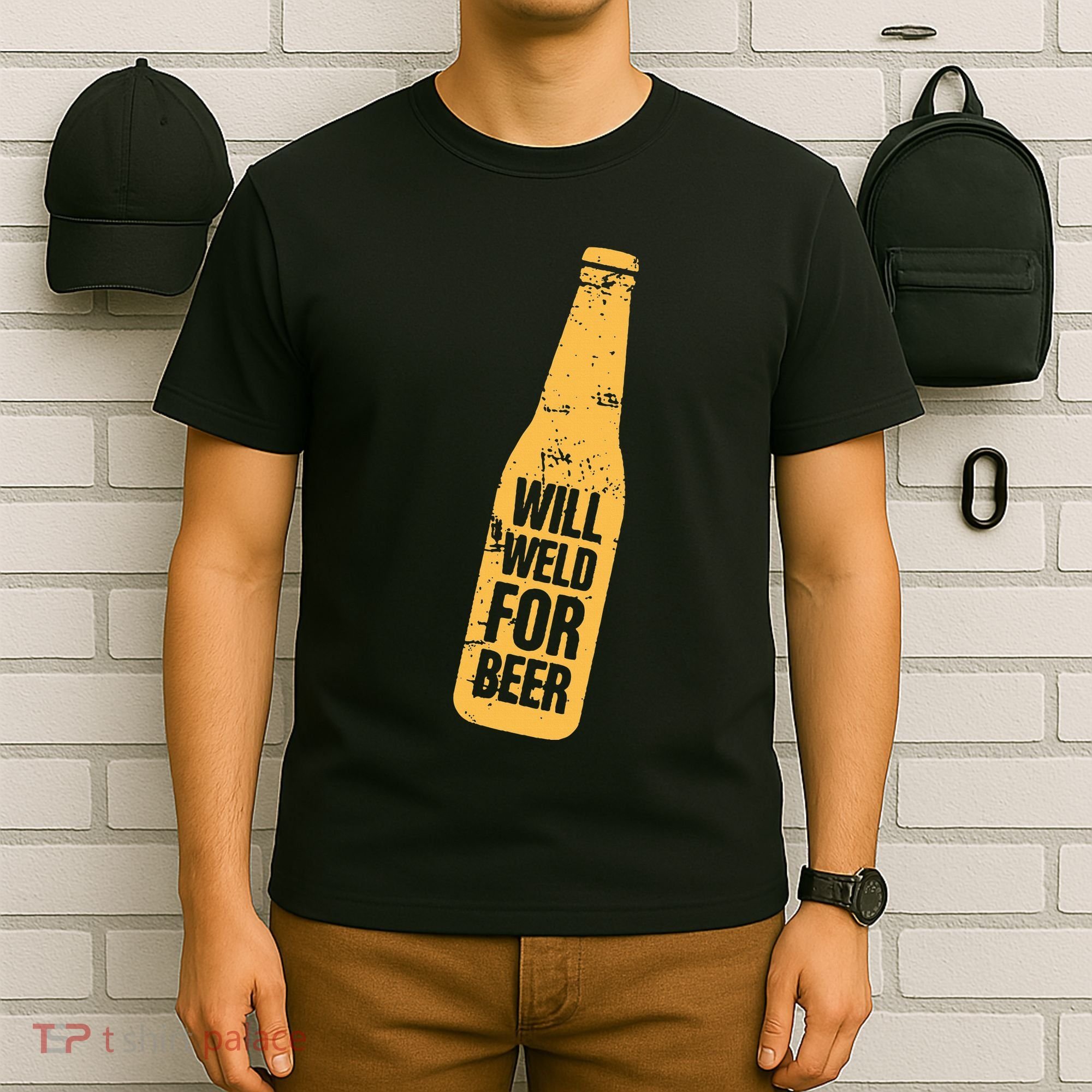 Beer Bottle Will Weld For Beer Alcohol Enthusiast T-Shirt