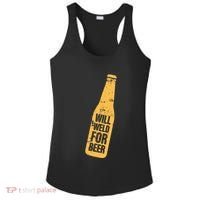 Beer Bottle Will Weld For Beer Alcohol Enthusiast Ladies PosiCharge Competitor Racerback Tank thumb 0