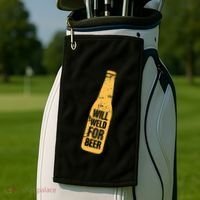 Beer Bottle Will Weld For Beer Alcohol Enthusiast Golf Towel thumb 2