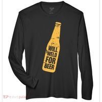 Beer Bottle Will Weld For Beer Alcohol Enthusiast Zone Performance Long-Sleeve T-Shirt thumb 0