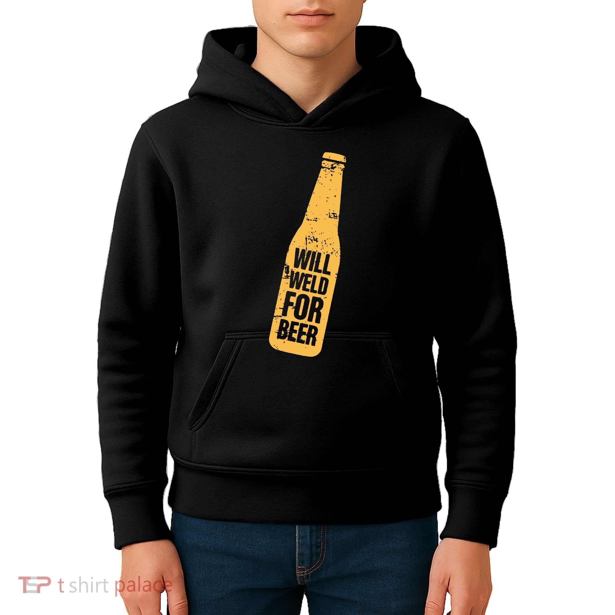 Beer Bottle Will Weld For Beer Alcohol Enthusiast Kids Hoodie