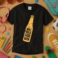 Beer Bottle Will Weld For Beer Alcohol Enthusiast Kids T-Shirt thumb 3