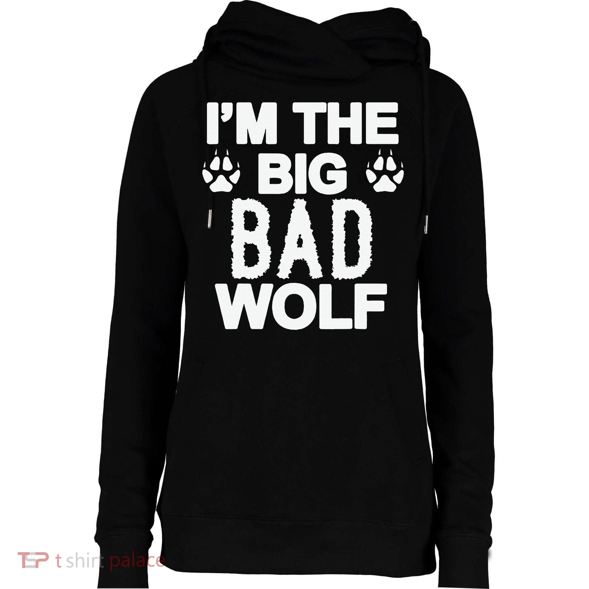 Big Bad Werewolf Wolf Lover Dog Womens Funnel Neck Pullover Hood