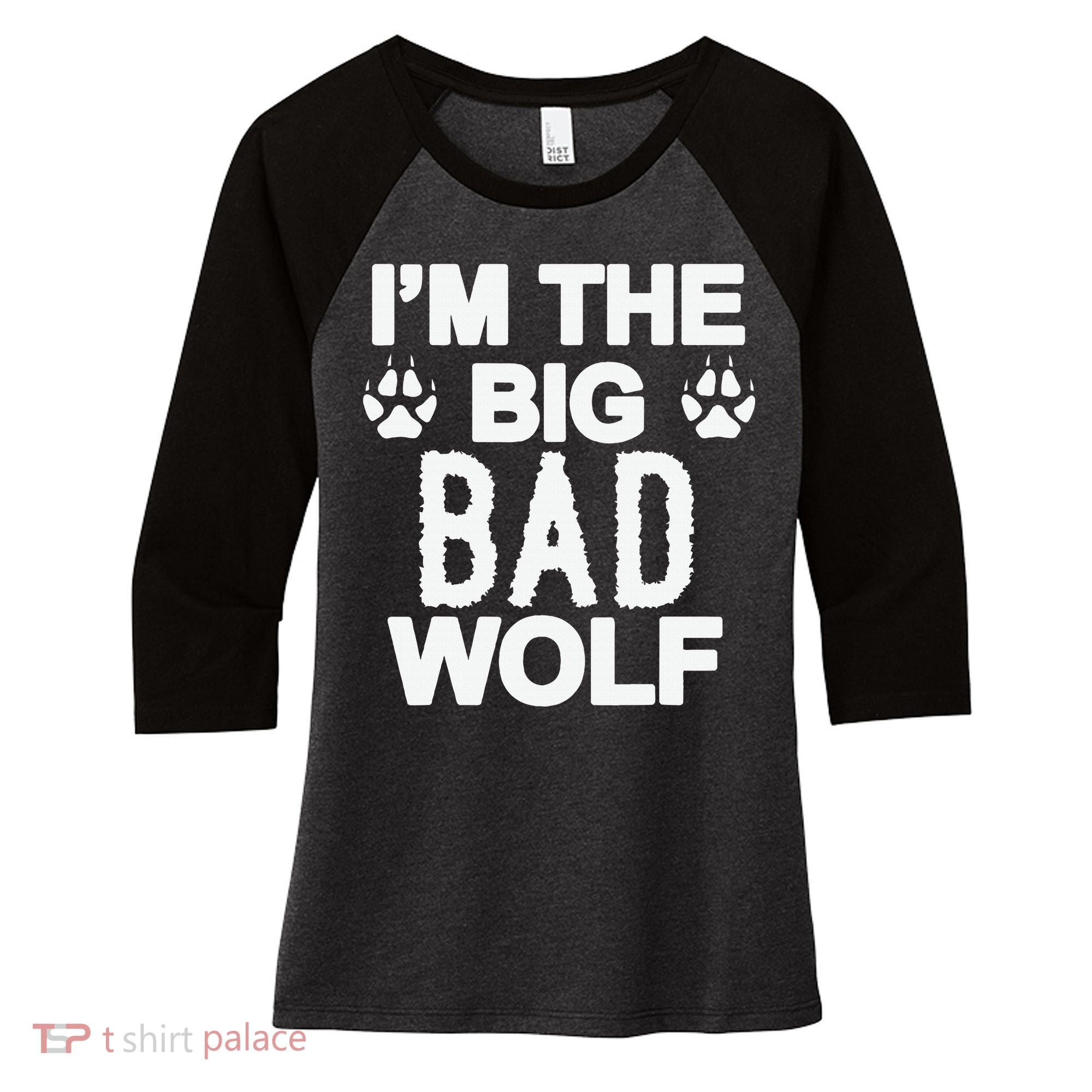 Big Bad Werewolf Wolf Lover Dog Women's Tri-Blend 3/4-Sleeve Raglan Shirt