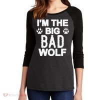 Big Bad Werewolf Wolf Lover Dog Women's Tri-Blend 3/4-Sleeve Raglan Shirt thumb 2