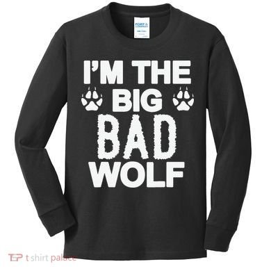 Big Bad Werewolf Wolf Lover Dog Kids Long Sleeve Shirt