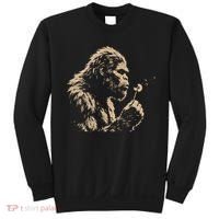 Bigfoot Blowing Wishes Funny Sasquatch Dandelion Sweatshirt thumb 0