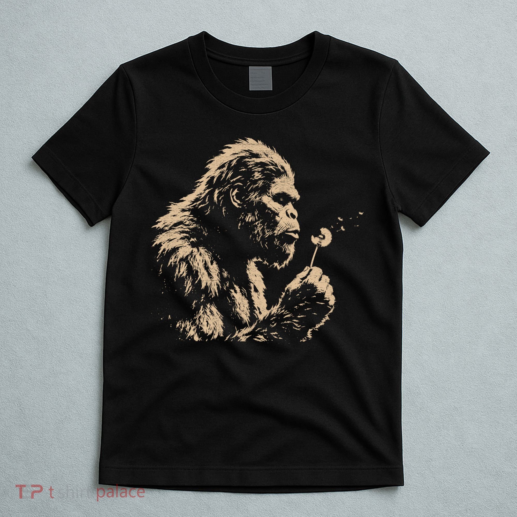 Bigfoot Blowing Wishes Funny Sasquatch Dandelion T-Shirt