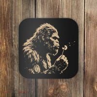 Bigfoot Blowing Wishes Funny Sasquatch Dandelion Coaster thumb 0