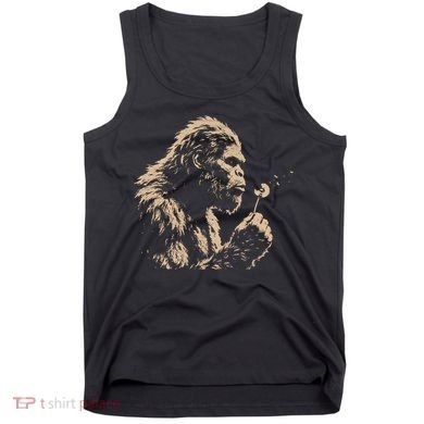 Bigfoot Blowing Wishes Funny Sasquatch Dandelion Tank Top