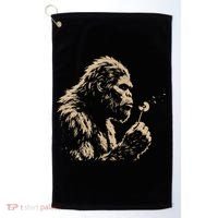 Bigfoot Blowing Wishes Funny Sasquatch Dandelion Golf Towel thumb 0
