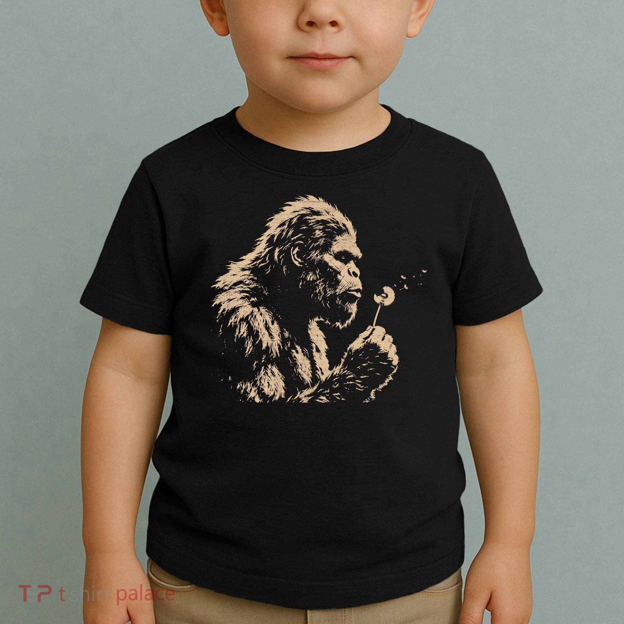 Bigfoot Blowing Wishes Funny Sasquatch Dandelion Toddler T-Shirt