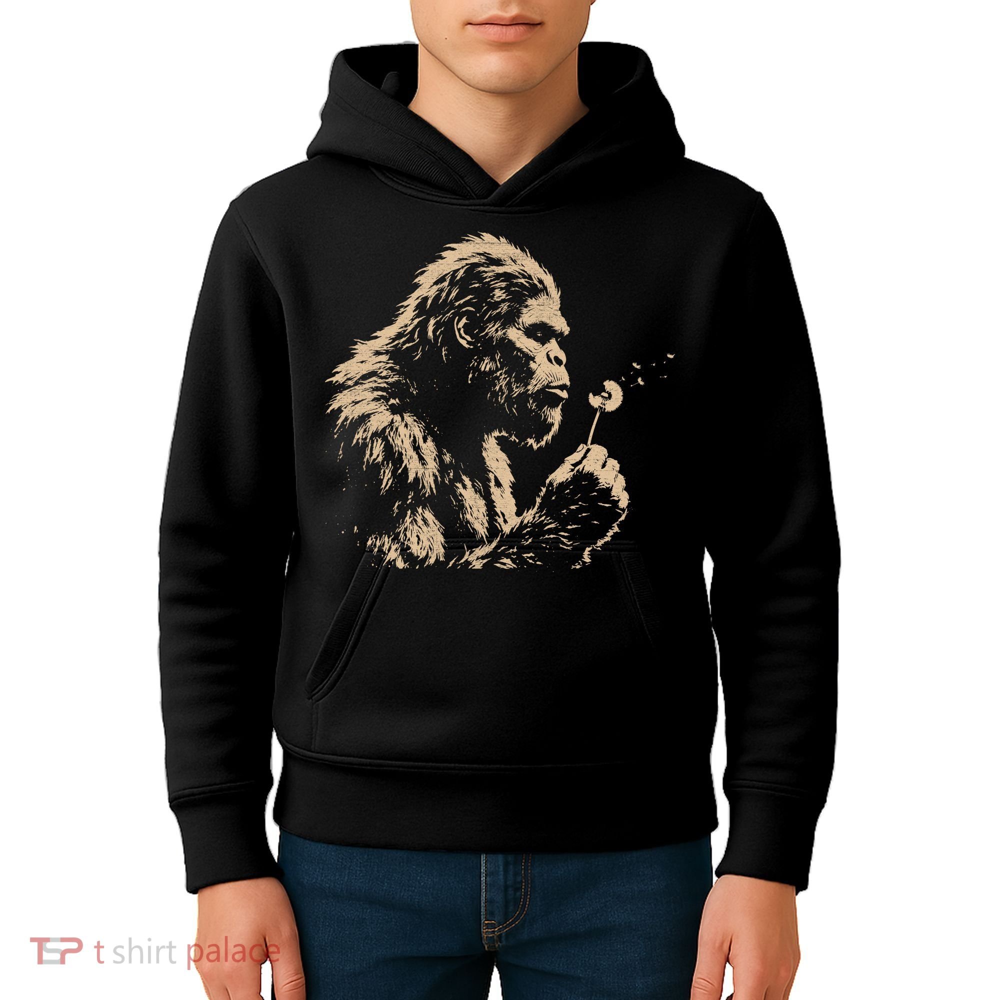 Bigfoot Blowing Wishes Funny Sasquatch Dandelion Kids Hoodie