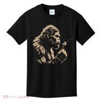 Bigfoot Blowing Wishes Funny Sasquatch Dandelion Kids T-Shirt thumb 0