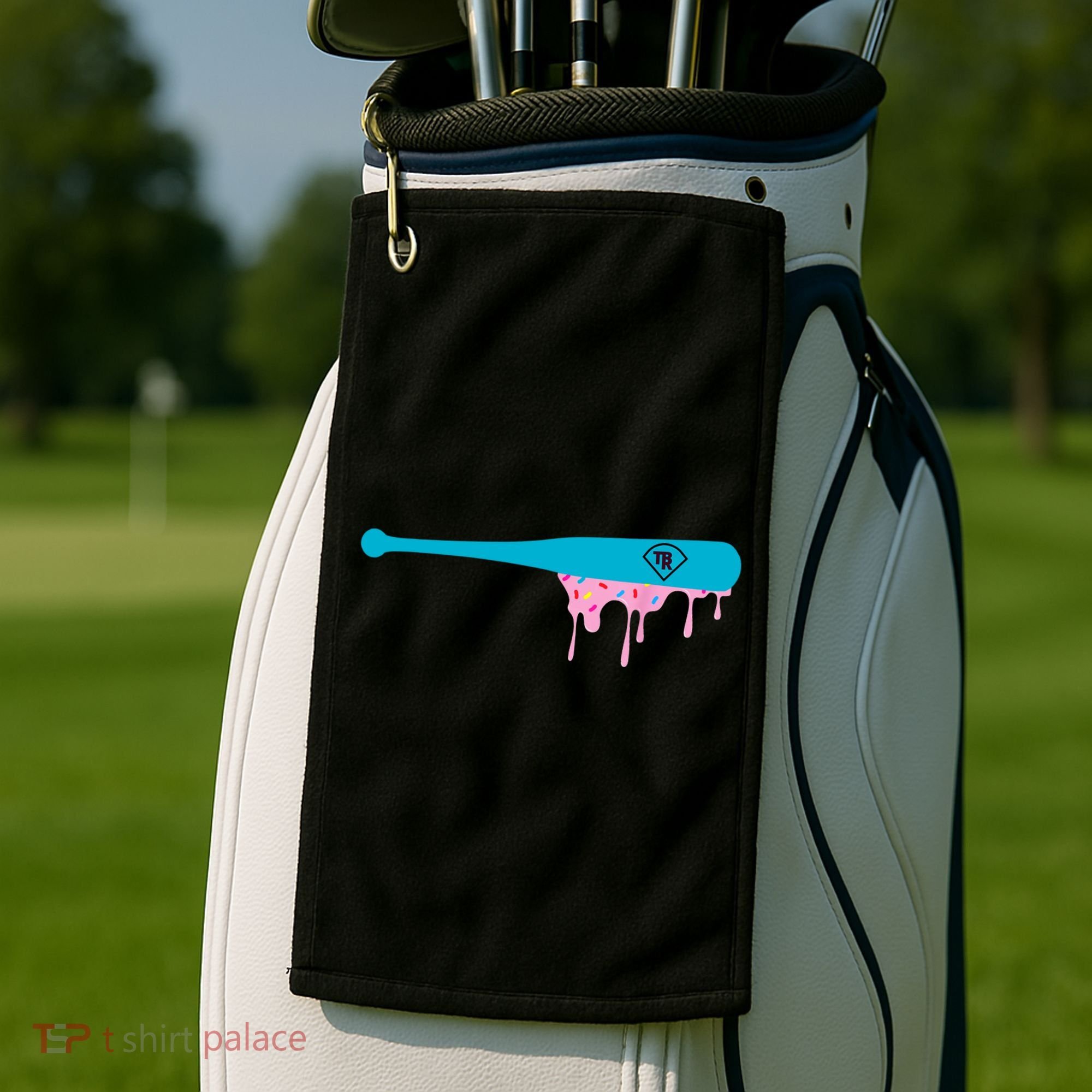 Baseball Bat With Sprinkles Drip Golf Towel