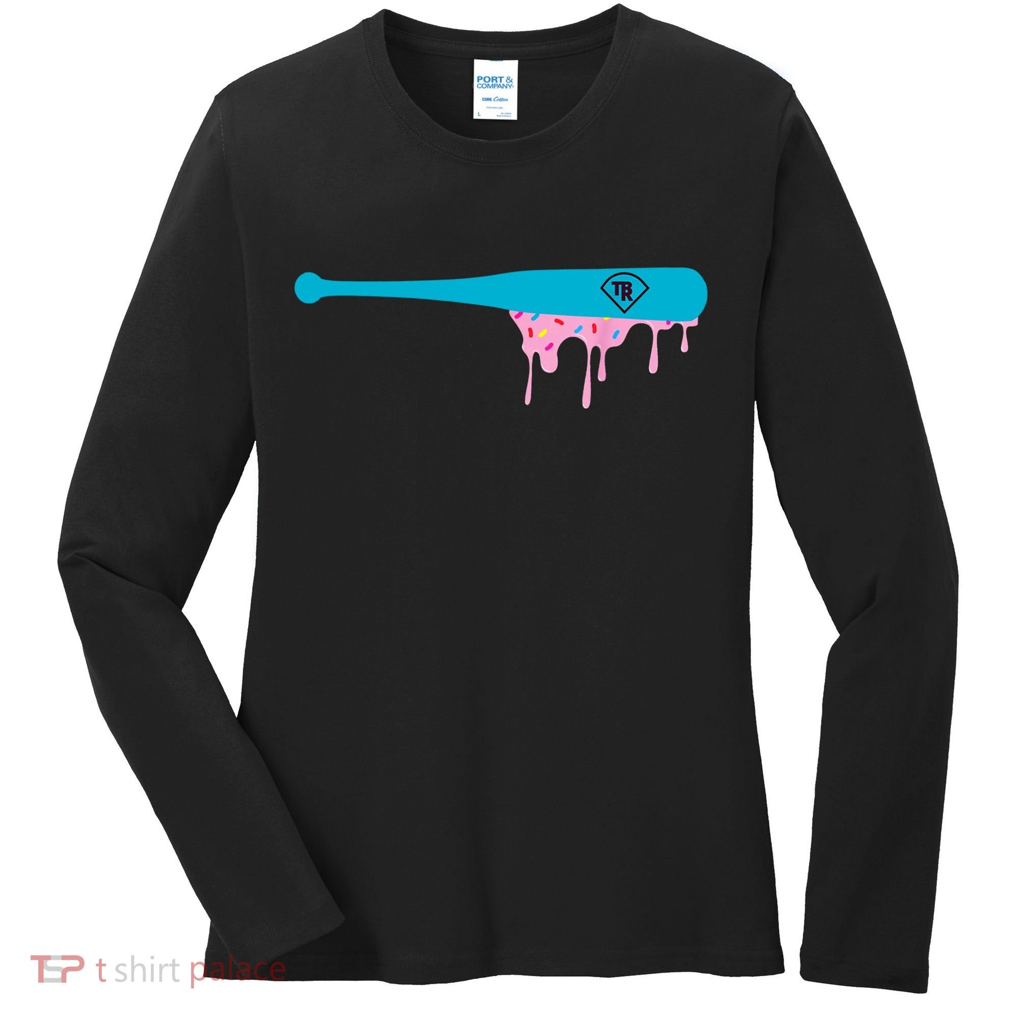 Baseball Bat With Sprinkles Drip Women's Long Sleeve Shirt