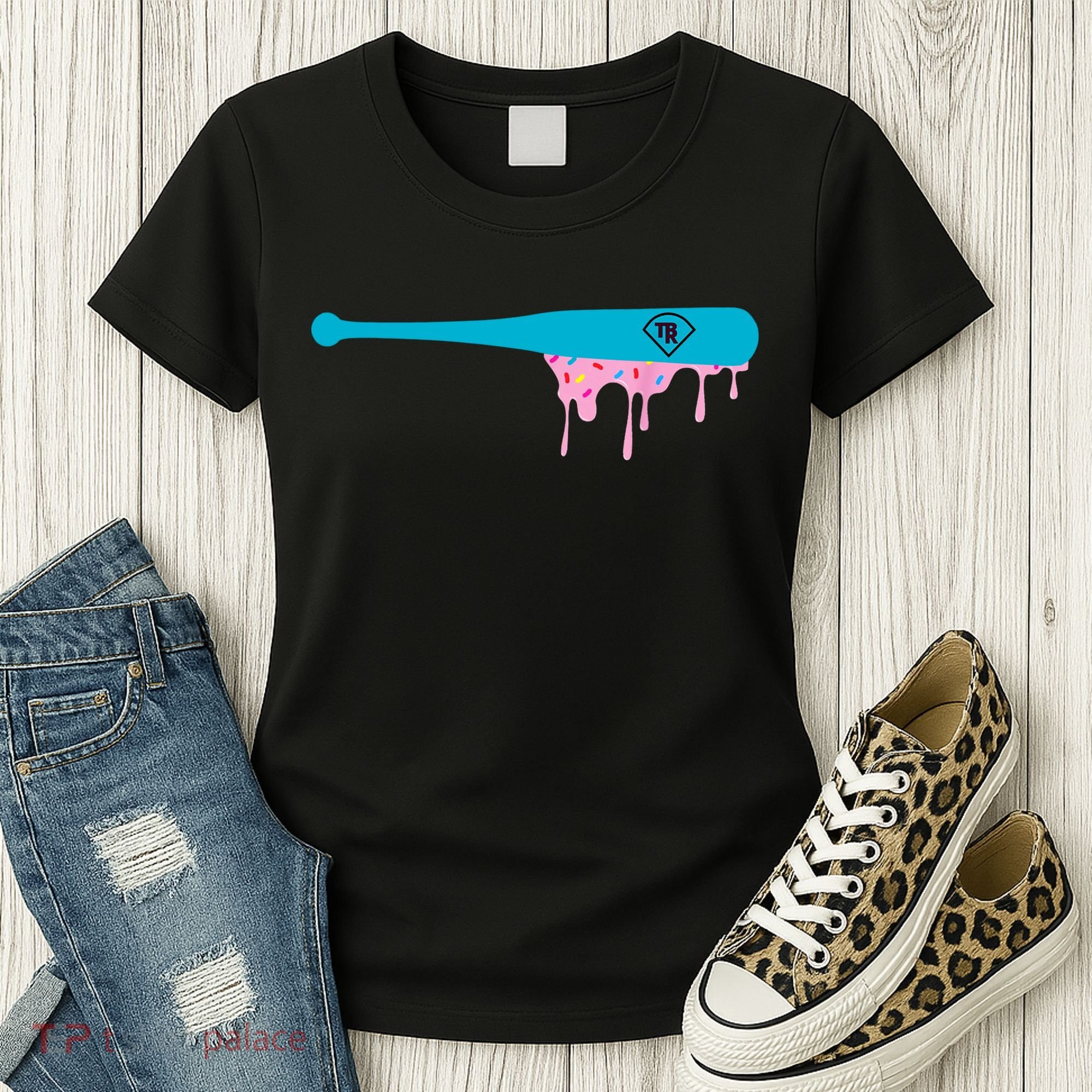Baseball Bat With Sprinkles Drip Women's T-Shirt